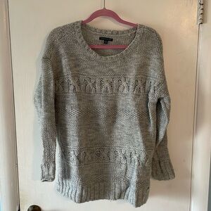 Medium American Eagle Outfitters Gray Chunky Thick Knit Sweater